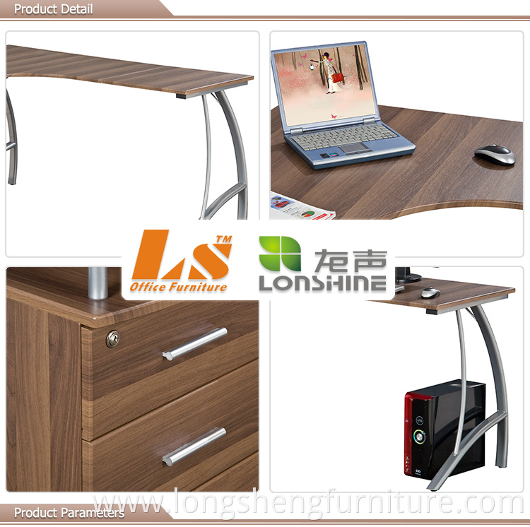 Long L Shaped Computer Table Desk Design With Drawer